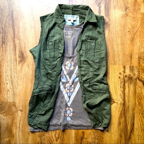 Decree Tops - Decree Army Green Military Vest